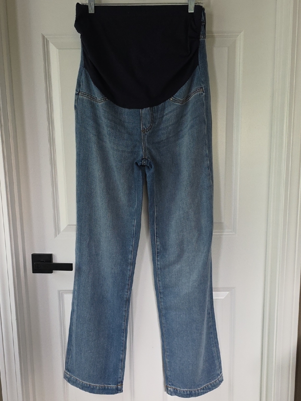 Seraphine Maternity Wide Leg Blue Mid Bump Denim Jeans. Nwt Size 6 Tall